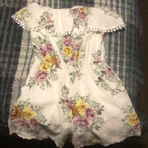 White romper with flowers